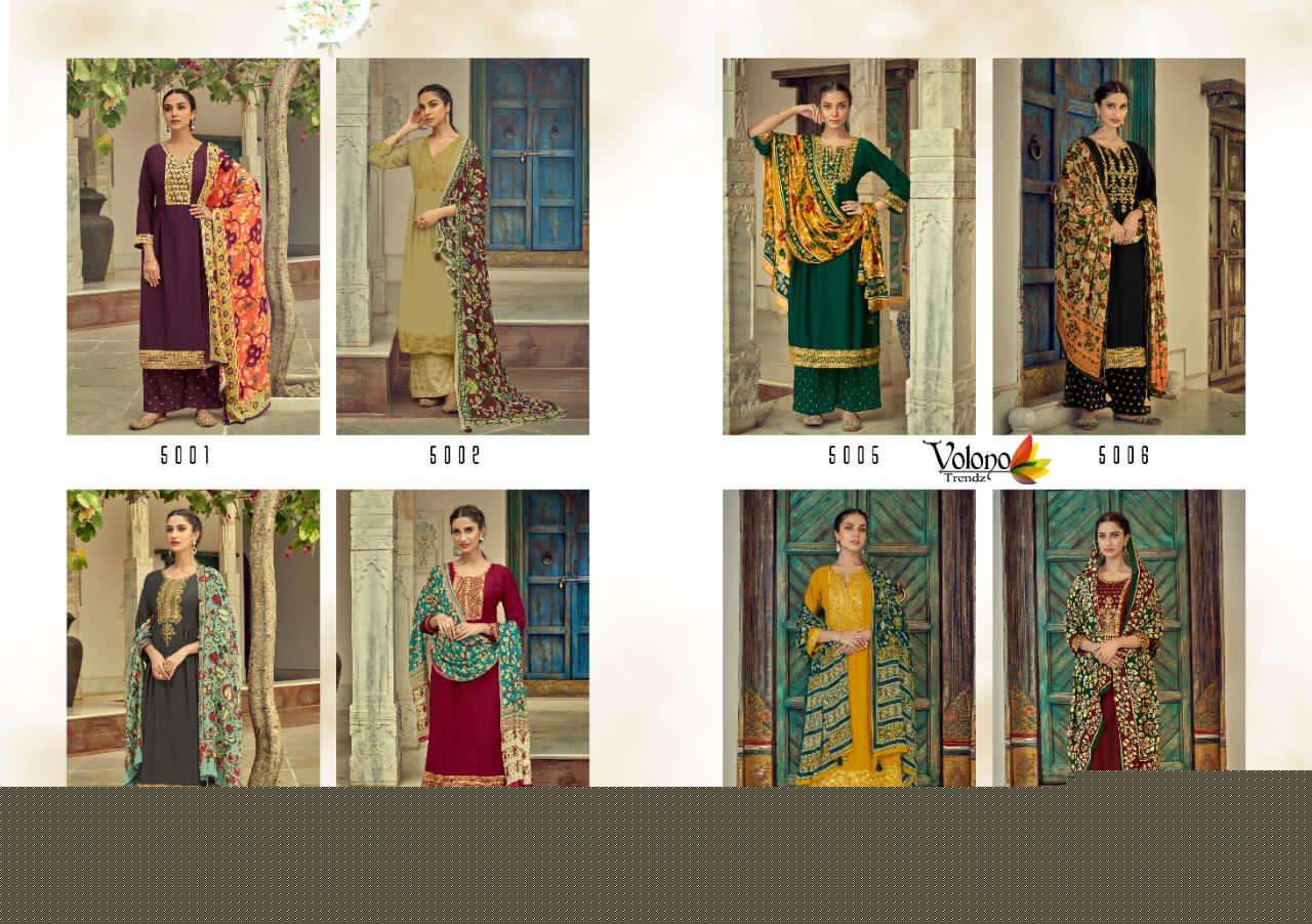 EHRUM BY VOLONO TRENDZ 6001 TO 6008 SERIES BEAUTIFUL SUITS COLORFUL STYLISH FANCY CASUAL WEAR & ETHNIC WEAR TUSSAR SILK EMBROIDERED DRESSES AT WHOLESALE PRICE