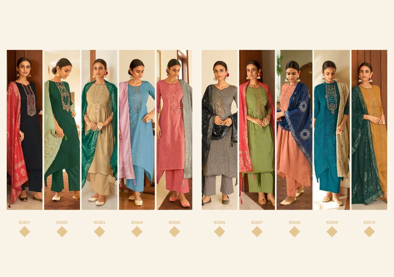 NAVELI BY ANKIT TEXTILE 52001 TO 52010 SERIES BEAUTIFUL SUITS COLORFUL STYLISH FANCY CASUAL WEAR & ETHNIC WEAR PURE LAWN COTTON PRINT WITH EMBROIDERY DRESSES AT WHOLESALE PRICE