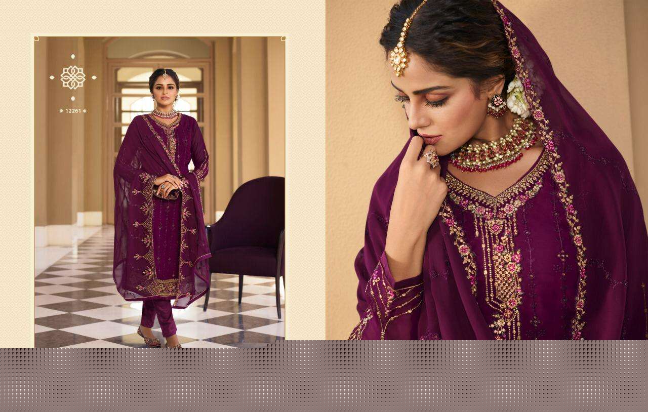 ZISA VOL-67 BY MEERA TRENDZ 12261 TO 12266 SERIES BEAUTIFUL STYLISH SUITS FANCY COLORFUL CASUAL WEAR & ETHNIC WEAR & READY TO WEAR GEORGETTE WITH EMBROIDERY DRESSES AT WHOLESALE PRICE