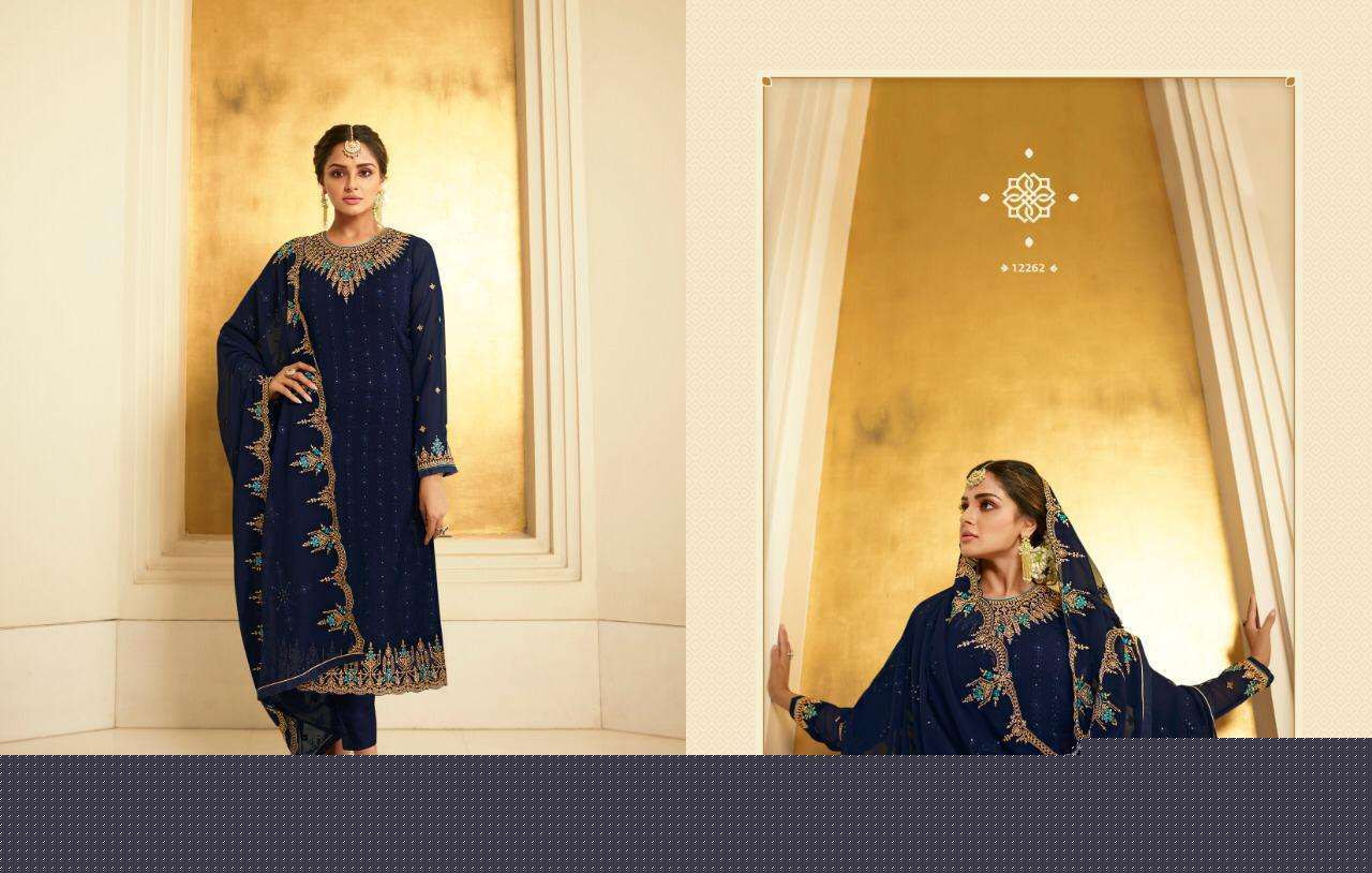 ZISA VOL-67 BY MEERA TRENDZ 12261 TO 12266 SERIES BEAUTIFUL STYLISH SUITS FANCY COLORFUL CASUAL WEAR & ETHNIC WEAR & READY TO WEAR GEORGETTE WITH EMBROIDERY DRESSES AT WHOLESALE PRICE