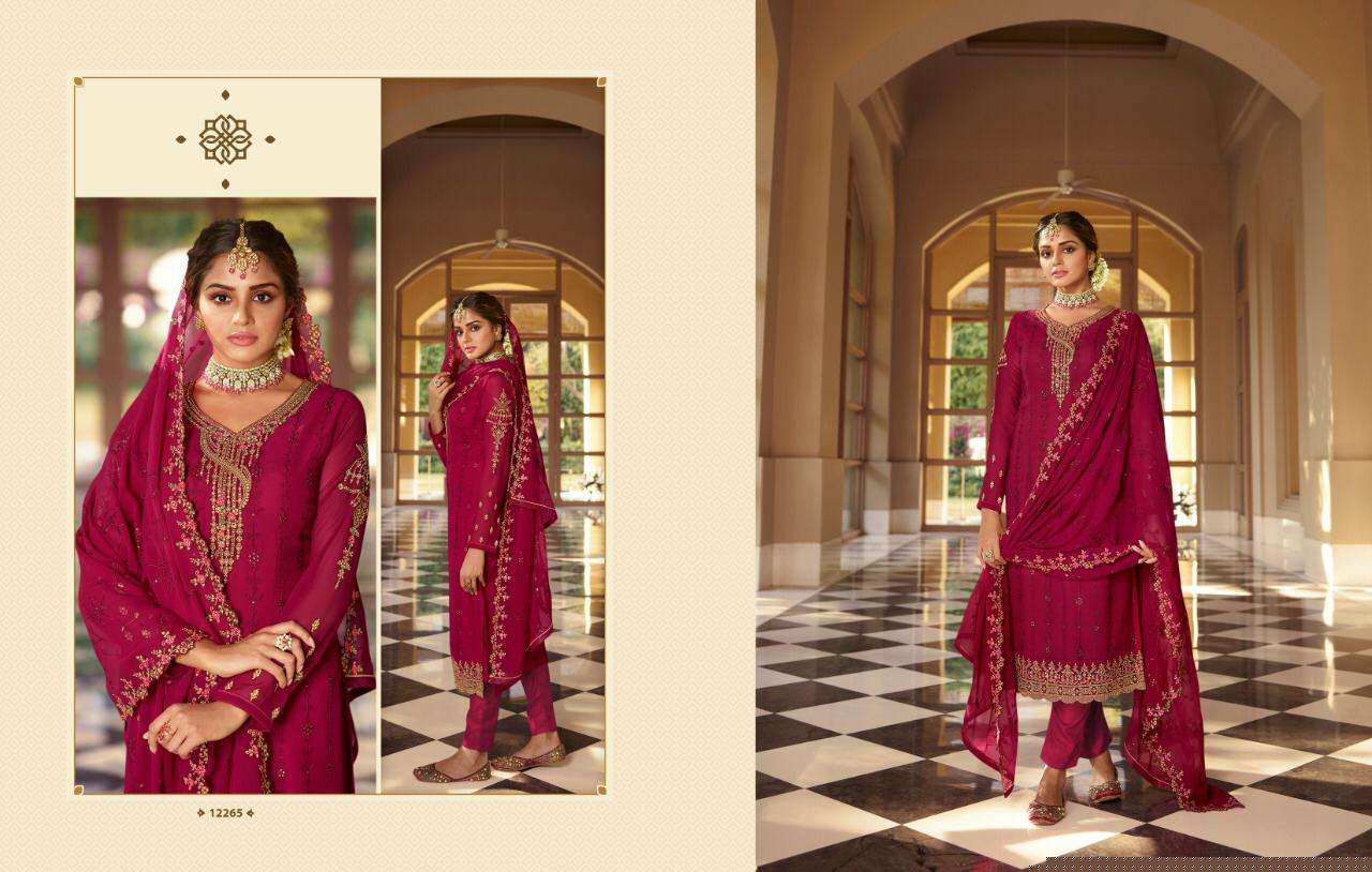 ZISA VOL-67 BY MEERA TRENDZ 12261 TO 12266 SERIES BEAUTIFUL STYLISH SUITS FANCY COLORFUL CASUAL WEAR & ETHNIC WEAR & READY TO WEAR GEORGETTE WITH EMBROIDERY DRESSES AT WHOLESALE PRICE