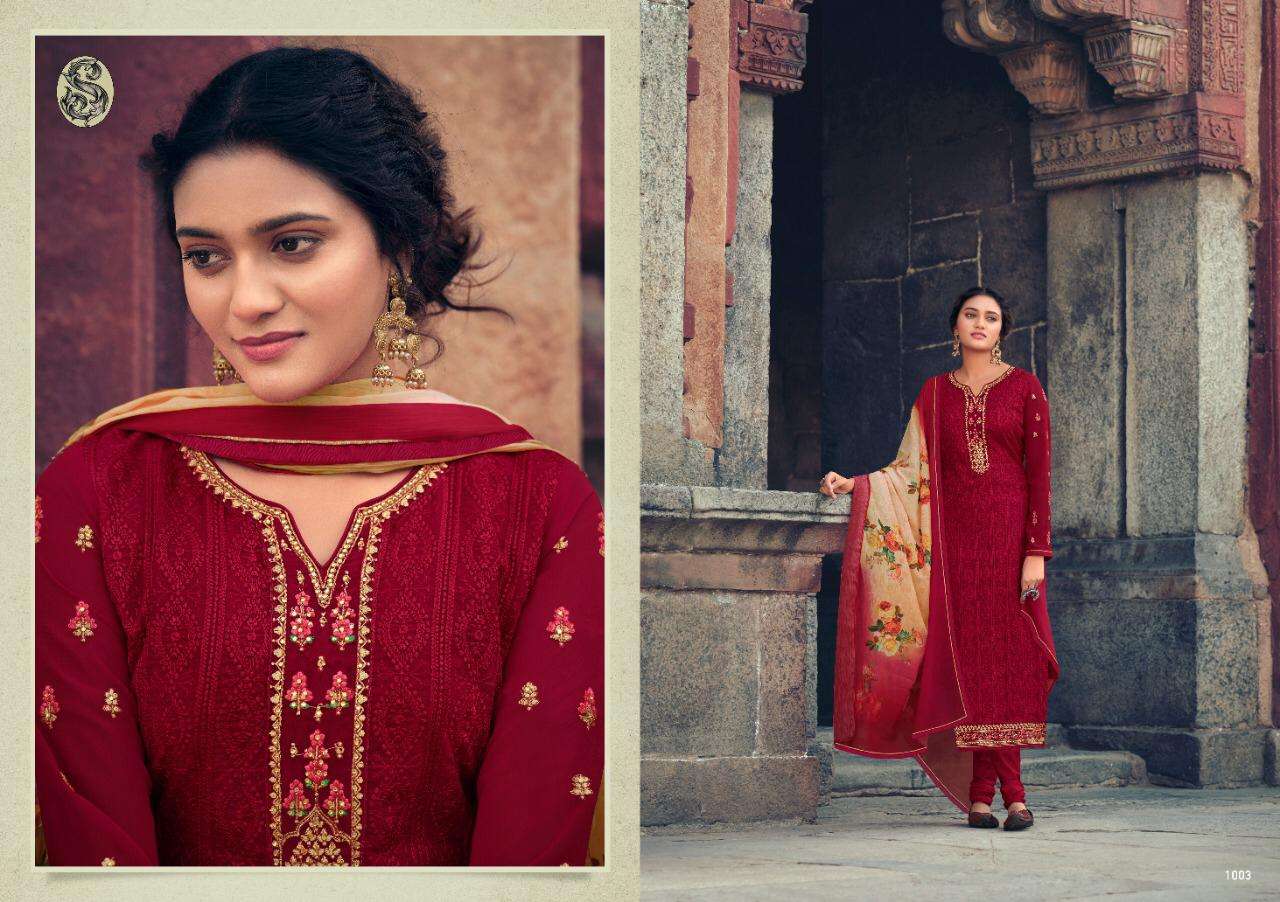 PATOLA BY SHOPONBIT 1001 TO 1007 SERIES BEAUTIFUL SUITS COLORFUL STYLISH FANCY CASUAL WEAR & ETHNIC WEAR FAUX GEORGETTE EMBROIDERED DRESSES AT WHOLESALE PRICE