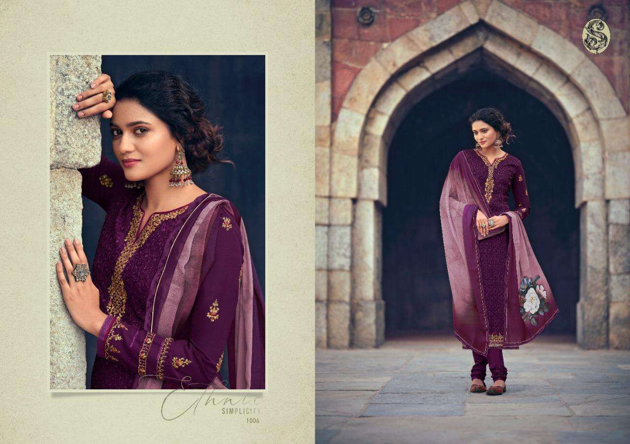 PATOLA BY SHOPONBIT 1001 TO 1007 SERIES BEAUTIFUL SUITS COLORFUL STYLISH FANCY CASUAL WEAR & ETHNIC WEAR FAUX GEORGETTE EMBROIDERED DRESSES AT WHOLESALE PRICE