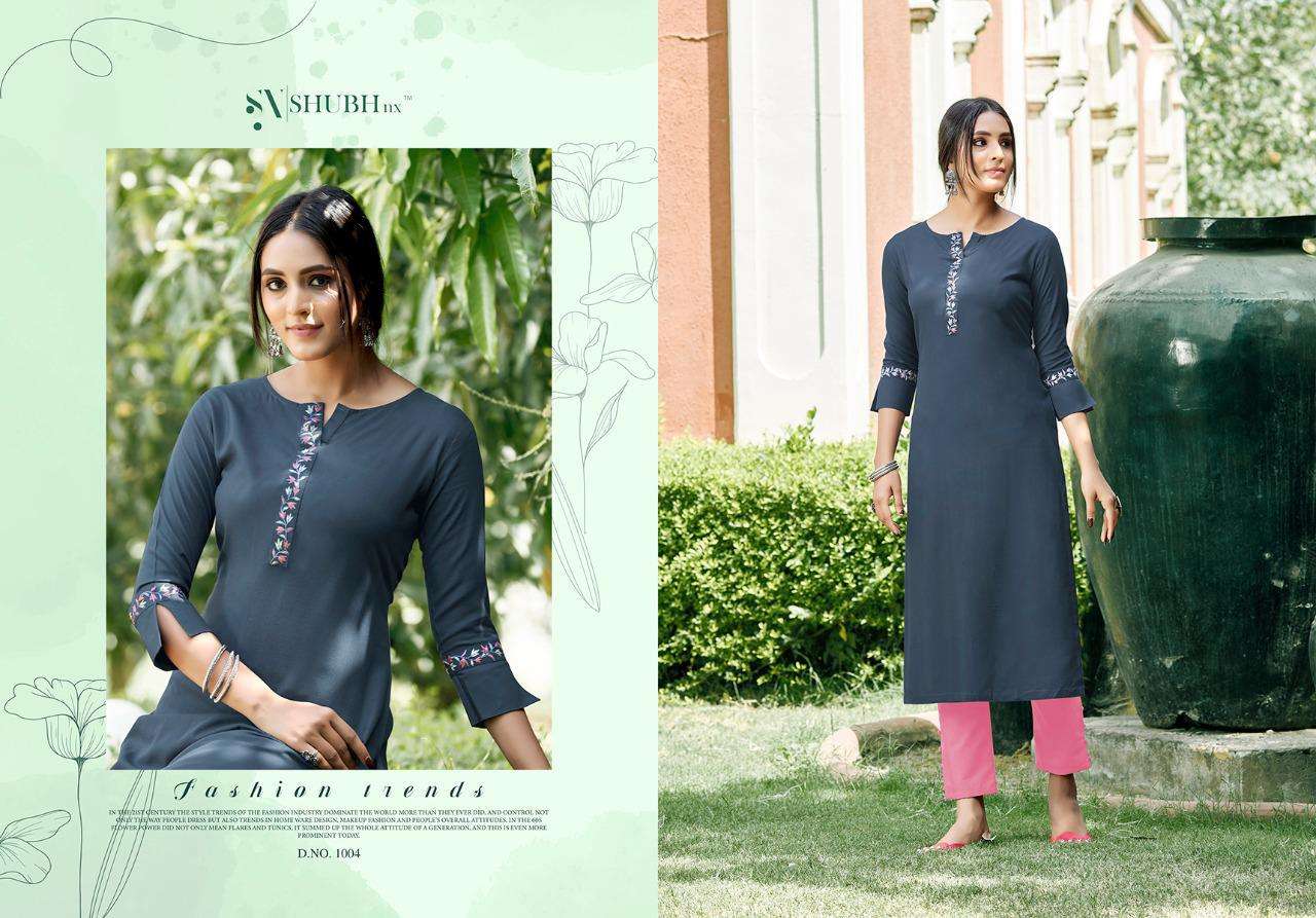 HEER BY SHUBH NX 1001 TO 1008 SERIES DESIGNER STYLISH FANCY COLORFUL BEAUTIFUL PARTY WEAR & ETHNIC WEAR COLLECTION RAYON EMBROIDERY KURTIS AT WHOLESALE PRICE