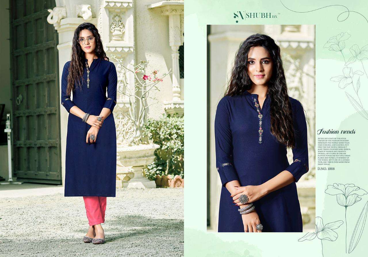 HEER BY SHUBH NX 1001 TO 1008 SERIES DESIGNER STYLISH FANCY COLORFUL BEAUTIFUL PARTY WEAR & ETHNIC WEAR COLLECTION RAYON EMBROIDERY KURTIS AT WHOLESALE PRICE