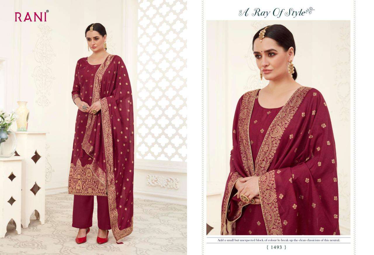 NASRIN BY RANI TRENDZ 1490 TO 1493 SERIES BEAUTIFUL STYLISH SUITS FANCY COLORFUL CASUAL WEAR & ETHNIC WEAR & READY TO WEAR HEAVY MODAL DRESSES AT WHOLESALE PRICE