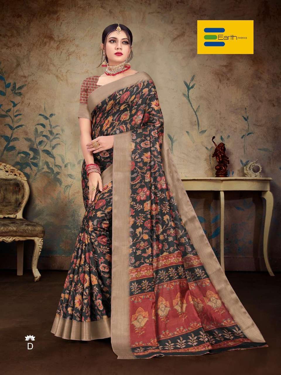 KOHINOOR BY EARTH A TO F SERIES INDIAN TRADITIONAL WEAR COLLECTION BEAUTIFUL STYLISH FANCY COLORFUL PARTY WEAR & OCCASIONAL WEAR FANCY SAREES AT WHOLESALE PRICE