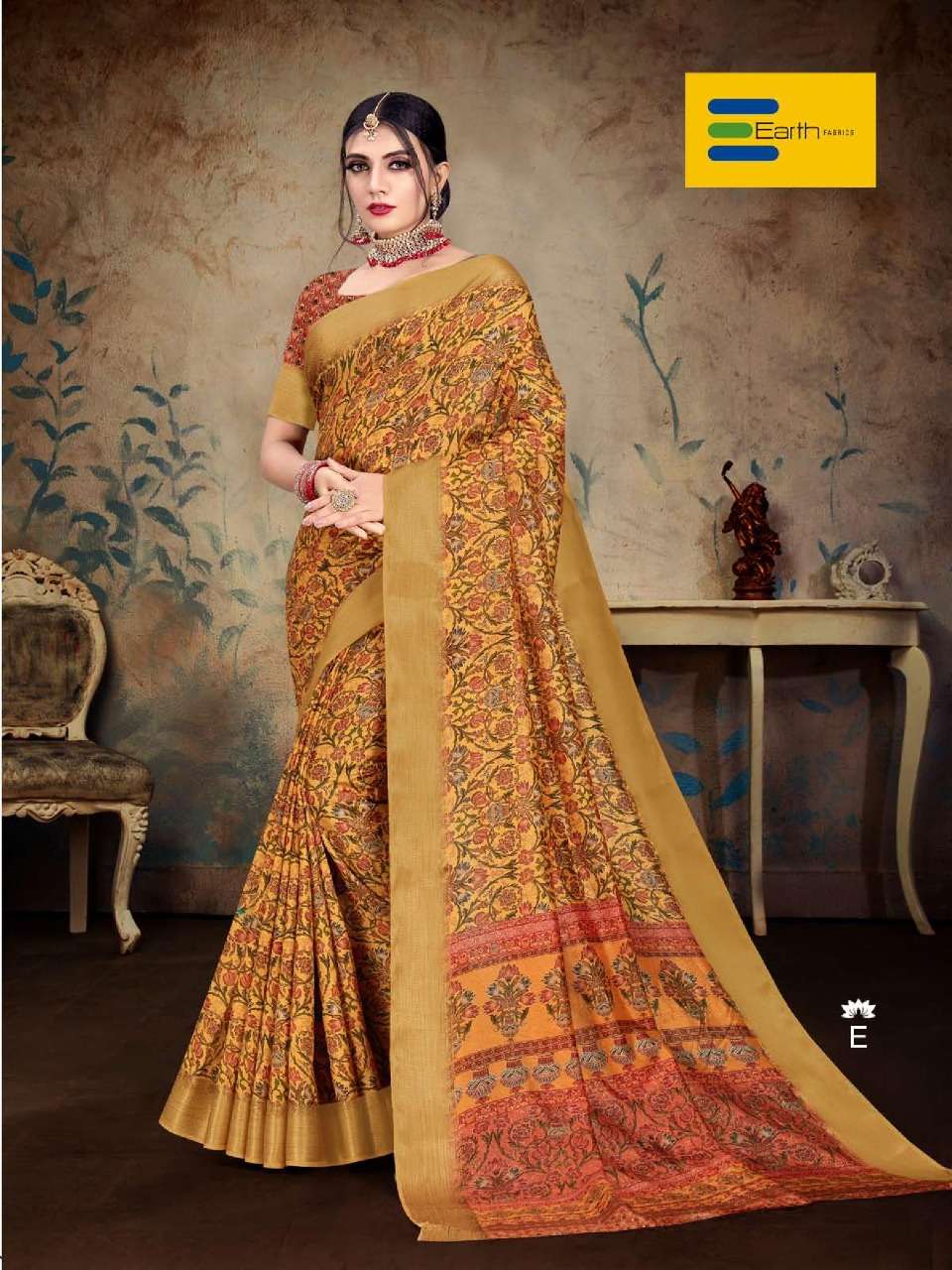 KOHINOOR BY EARTH A TO F SERIES INDIAN TRADITIONAL WEAR COLLECTION BEAUTIFUL STYLISH FANCY COLORFUL PARTY WEAR & OCCASIONAL WEAR FANCY SAREES AT WHOLESALE PRICE