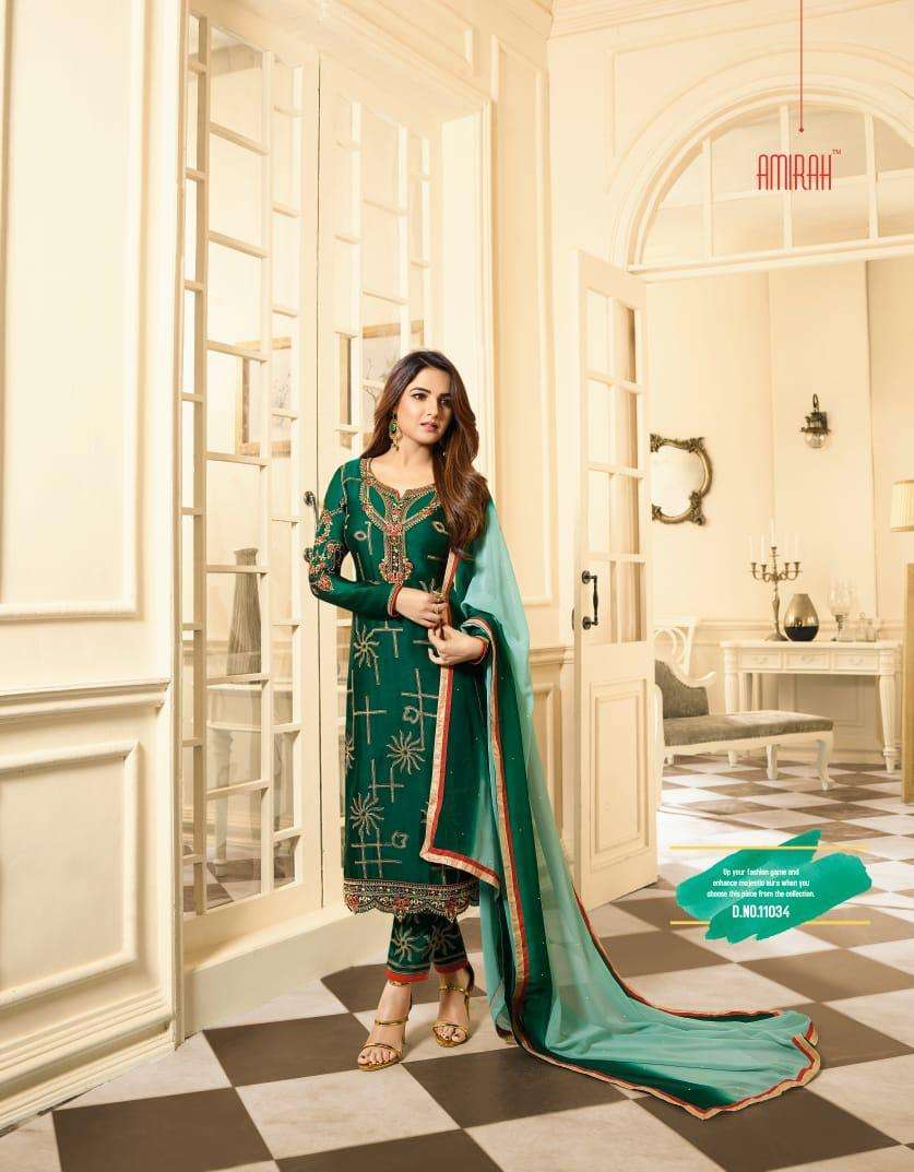 Amirah 11031 Series By Amirah 11031 To 11036 Series Beautiful Stylish Festive Suits Fancy Colorful Casual Wear & Ethnic Wear & Ready To Wear Satin Georgette Dresses At Wholesale Price