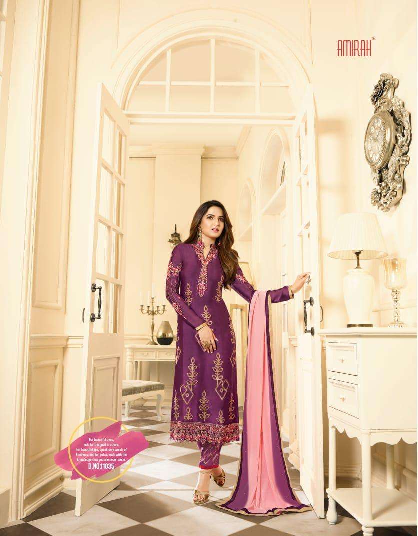 Amirah 11031 Series By Amirah 11031 To 11036 Series Beautiful Stylish Festive Suits Fancy Colorful Casual Wear & Ethnic Wear & Ready To Wear Satin Georgette Dresses At Wholesale Price