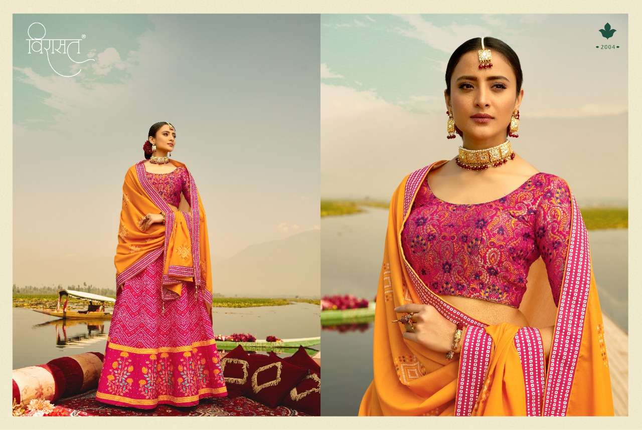 NARTAKI BY VIRASAT 2001 TO 2006 SERIES BEAUTIFUL COLORFUL FANCY WEDDING COLLECTION OCCASIONAL WEAR & PARTY WEAR HEAVY KILLER SILK LEHENGAS AT WHOLESALE PRICE