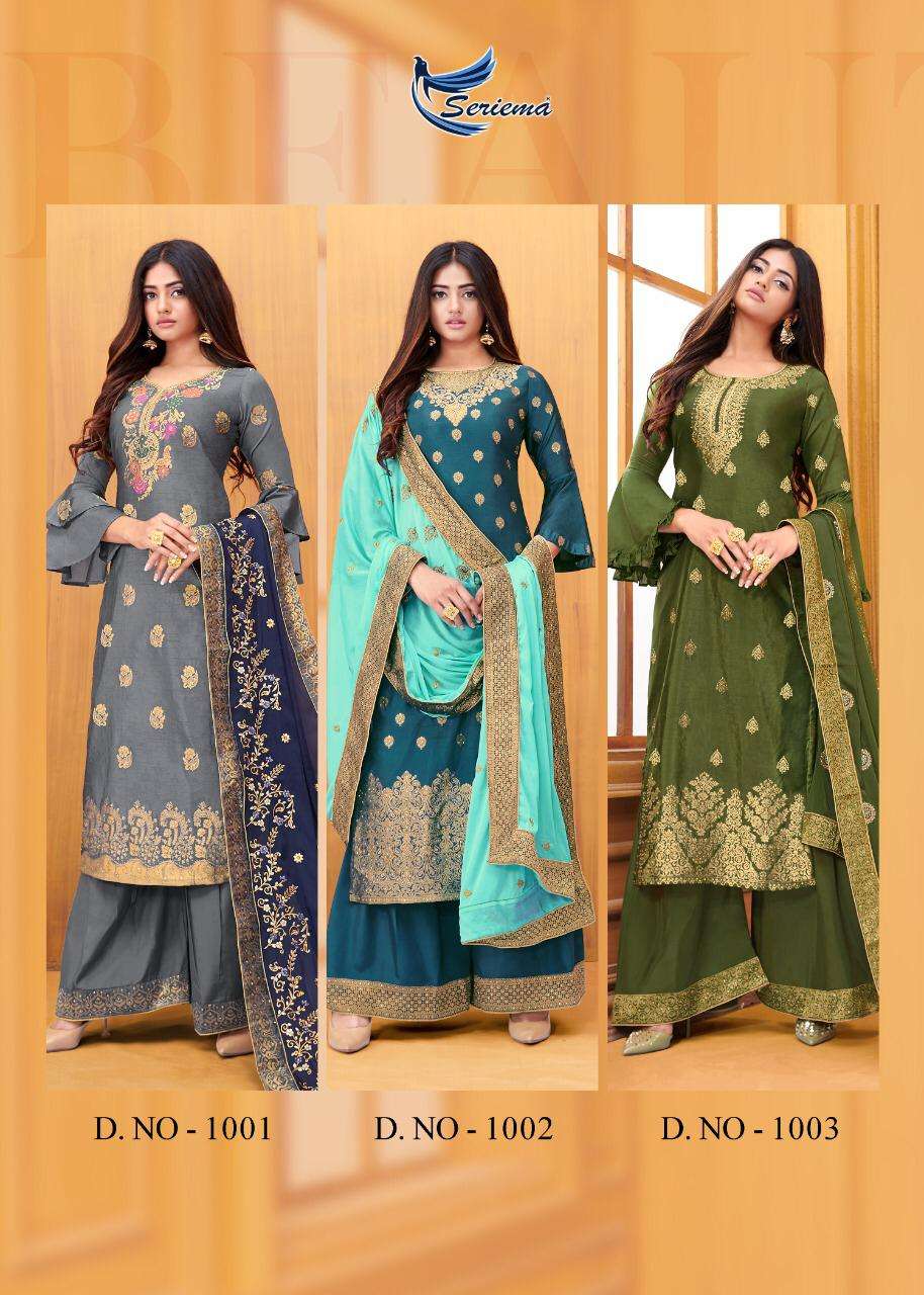 ZARAA BY SPARROW 1001 TO 1006 SERIES BEAUTIFUL STYLISH SHARARA SUITS FANCY COLORFUL CASUAL WEAR & ETHNIC WEAR & READY TO WEAR VISCOSE DOLA JACQUARD DRESSES AT WHOLESALE PRICE