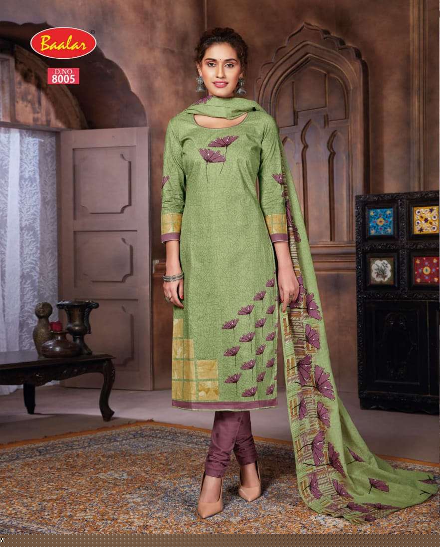 ZAARA VOL-8 BY BAALAR 8001 TO 8028 SERIES BEAUTIFUL STYLISH SUITS FANCY COLORFUL CASUAL WEAR & ETHNIC WEAR & READY TO WEAR PURE COTTON PRINTED DRESSES AT WHOLESALE PRICE