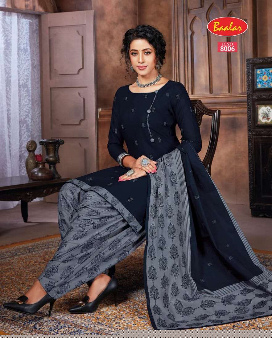 ZAARA VOL-8 BY BAALAR 8001 TO 8028 SERIES BEAUTIFUL STYLISH SUITS FANCY COLORFUL CASUAL WEAR & ETHNIC WEAR & READY TO WEAR PURE COTTON PRINTED DRESSES AT WHOLESALE PRICE