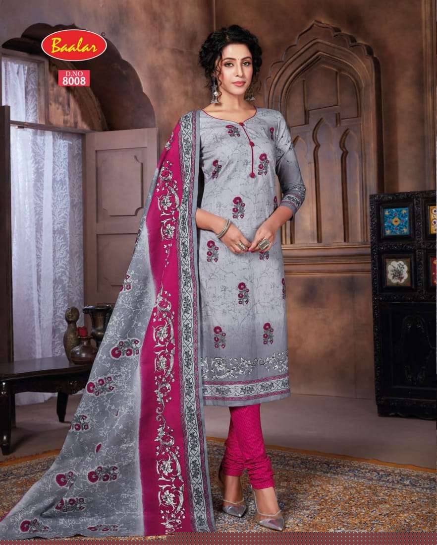 ZAARA VOL-8 BY BAALAR 8001 TO 8028 SERIES BEAUTIFUL STYLISH SUITS FANCY COLORFUL CASUAL WEAR & ETHNIC WEAR & READY TO WEAR PURE COTTON PRINTED DRESSES AT WHOLESALE PRICE
