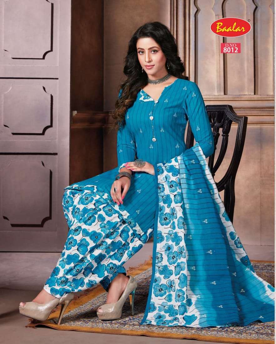 ZAARA VOL-8 BY BAALAR 8001 TO 8028 SERIES BEAUTIFUL STYLISH SUITS FANCY COLORFUL CASUAL WEAR & ETHNIC WEAR & READY TO WEAR PURE COTTON PRINTED DRESSES AT WHOLESALE PRICE