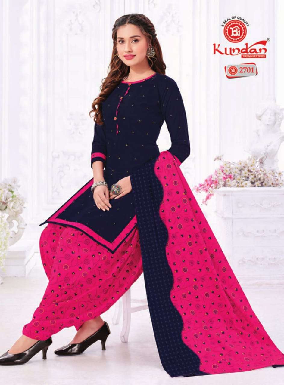 K4U VOL-27 BY KUNDAN 2701 TO 2718 SERIES BEAUTIFUL STYLISH SUITS FANCY COLORFUL CASUAL WEAR & ETHNIC WEAR & READY TO WEAR PURE COTTON PRINTED DRESSES AT WHOLESALE PRICE