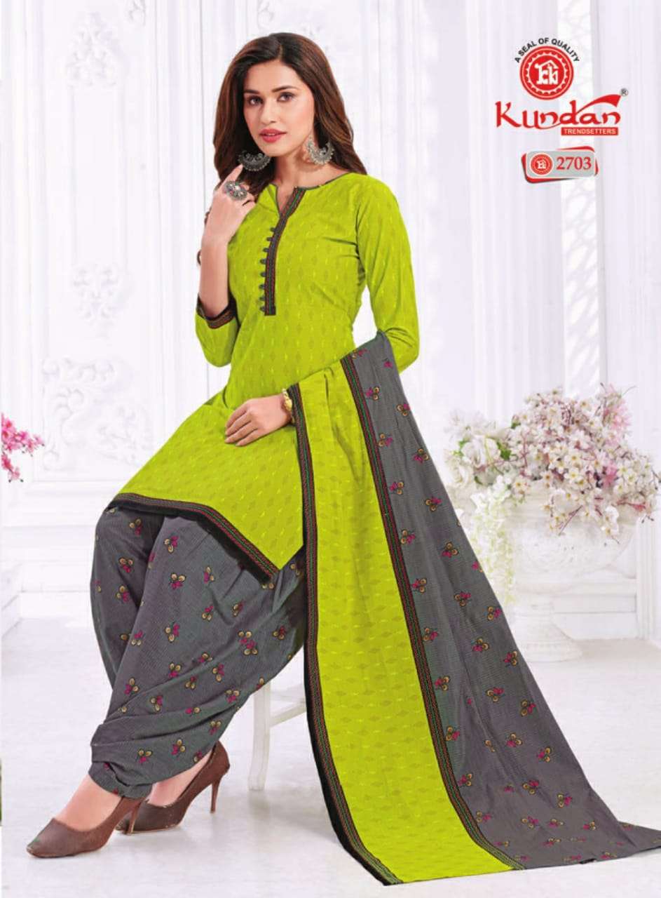 K4U VOL-27 BY KUNDAN 2701 TO 2718 SERIES BEAUTIFUL STYLISH SUITS FANCY COLORFUL CASUAL WEAR & ETHNIC WEAR & READY TO WEAR PURE COTTON PRINTED DRESSES AT WHOLESALE PRICE