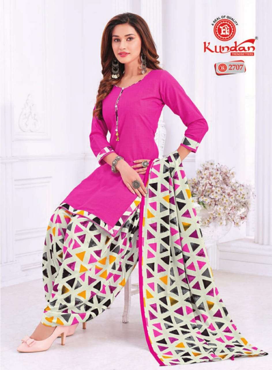 K4U VOL-27 BY KUNDAN 2701 TO 2718 SERIES BEAUTIFUL STYLISH SUITS FANCY COLORFUL CASUAL WEAR & ETHNIC WEAR & READY TO WEAR PURE COTTON PRINTED DRESSES AT WHOLESALE PRICE
