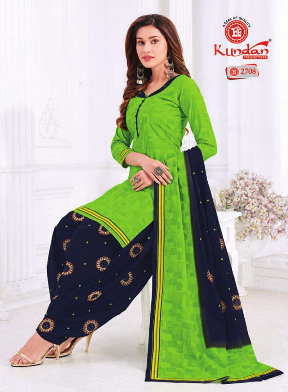 K4U VOL-27 BY KUNDAN 2701 TO 2718 SERIES BEAUTIFUL STYLISH SUITS FANCY COLORFUL CASUAL WEAR & ETHNIC WEAR & READY TO WEAR PURE COTTON PRINTED DRESSES AT WHOLESALE PRICE
