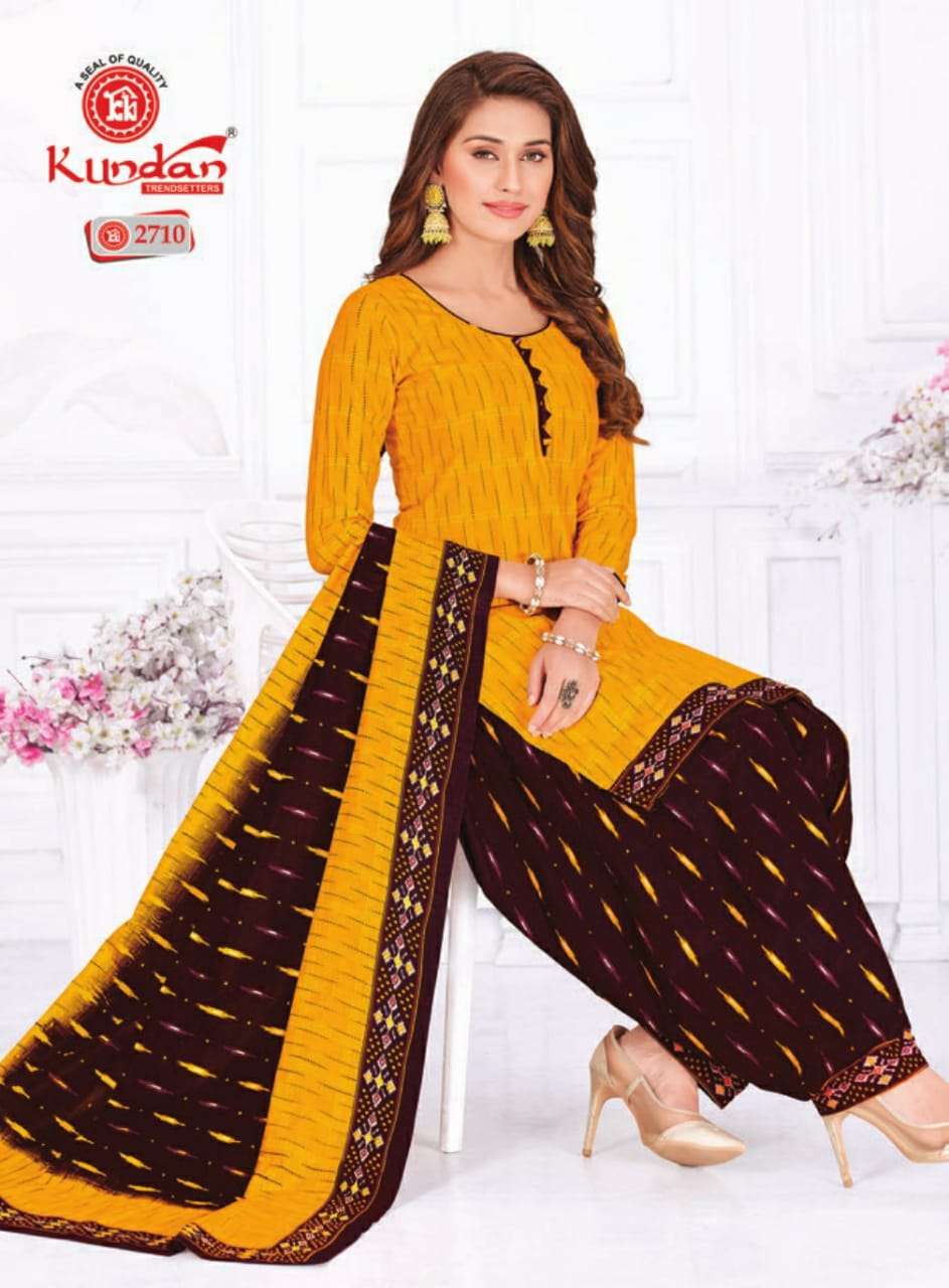 K4U VOL-27 BY KUNDAN 2701 TO 2718 SERIES BEAUTIFUL STYLISH SUITS FANCY COLORFUL CASUAL WEAR & ETHNIC WEAR & READY TO WEAR PURE COTTON PRINTED DRESSES AT WHOLESALE PRICE