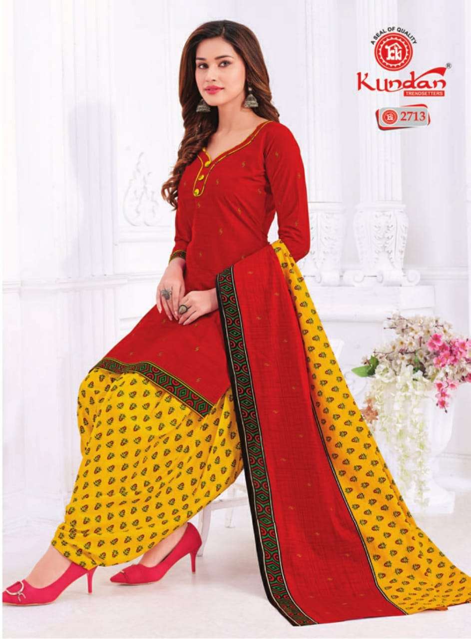 K4U VOL-27 BY KUNDAN 2701 TO 2718 SERIES BEAUTIFUL STYLISH SUITS FANCY COLORFUL CASUAL WEAR & ETHNIC WEAR & READY TO WEAR PURE COTTON PRINTED DRESSES AT WHOLESALE PRICE