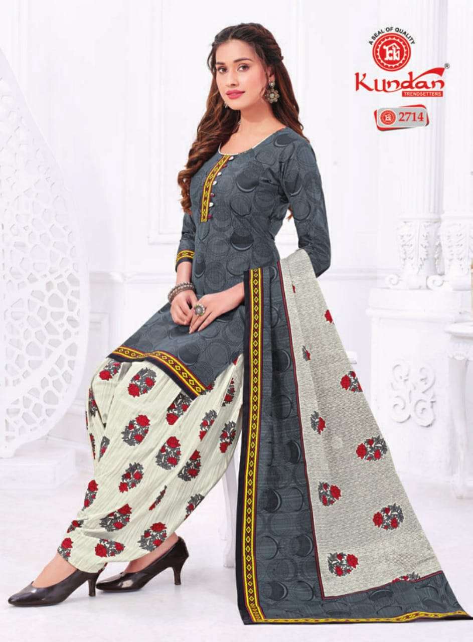 K4U VOL-27 BY KUNDAN 2701 TO 2718 SERIES BEAUTIFUL STYLISH SUITS FANCY COLORFUL CASUAL WEAR & ETHNIC WEAR & READY TO WEAR PURE COTTON PRINTED DRESSES AT WHOLESALE PRICE