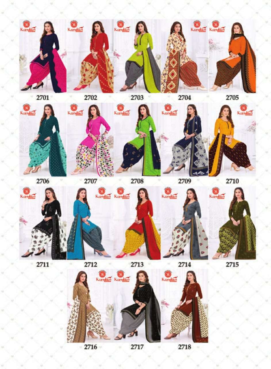 K4U VOL-27 BY KUNDAN 2701 TO 2718 SERIES BEAUTIFUL STYLISH SUITS FANCY COLORFUL CASUAL WEAR & ETHNIC WEAR & READY TO WEAR PURE COTTON PRINTED DRESSES AT WHOLESALE PRICE