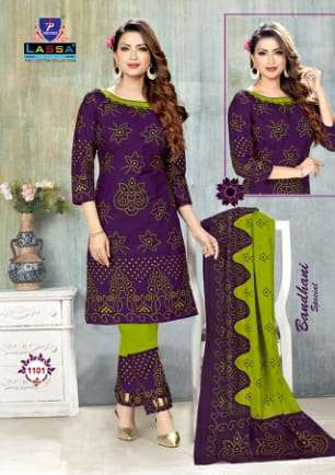 BANDHANI SPECIAL VOL-11 BY LASSA 1101 TO 1110 SERIES BEAUTIFUL STYLISH SUITS FANCY COLORFUL CASUAL WEAR & ETHNIC WEAR & READY TO WEAR PURE COTTON DRESSES AT WHOLESALE PRICE