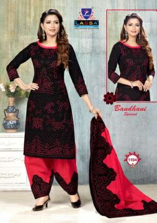 BANDHANI SPECIAL VOL-11 BY LASSA 1101 TO 1110 SERIES BEAUTIFUL STYLISH SUITS FANCY COLORFUL CASUAL WEAR & ETHNIC WEAR & READY TO WEAR PURE COTTON DRESSES AT WHOLESALE PRICE