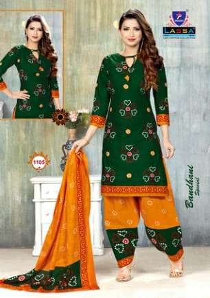 BANDHANI SPECIAL VOL-11 BY LASSA 1101 TO 1110 SERIES BEAUTIFUL STYLISH SUITS FANCY COLORFUL CASUAL WEAR & ETHNIC WEAR & READY TO WEAR PURE COTTON DRESSES AT WHOLESALE PRICE