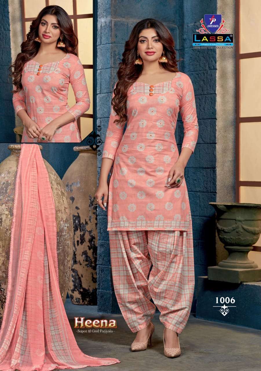 HEENA BY LASSA 1001 TO 1010 SERIES BEAUTIFUL SUITS COLORFUL STYLISH FANCY CASUAL WEAR & ETHNIC WEAR PURE COTTON DRESSES AT WHOLESALE PRICE