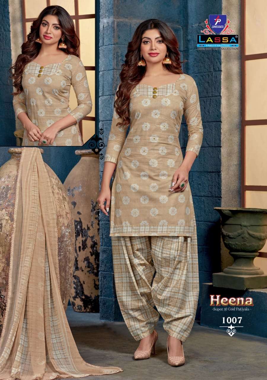 HEENA BY LASSA 1001 TO 1010 SERIES BEAUTIFUL SUITS COLORFUL STYLISH FANCY CASUAL WEAR & ETHNIC WEAR PURE COTTON DRESSES AT WHOLESALE PRICE