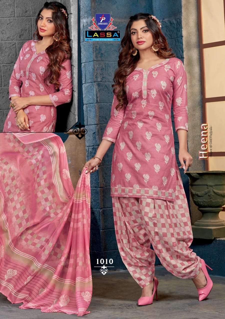 HEENA BY LASSA 1001 TO 1010 SERIES BEAUTIFUL SUITS COLORFUL STYLISH FANCY CASUAL WEAR & ETHNIC WEAR PURE COTTON DRESSES AT WHOLESALE PRICE