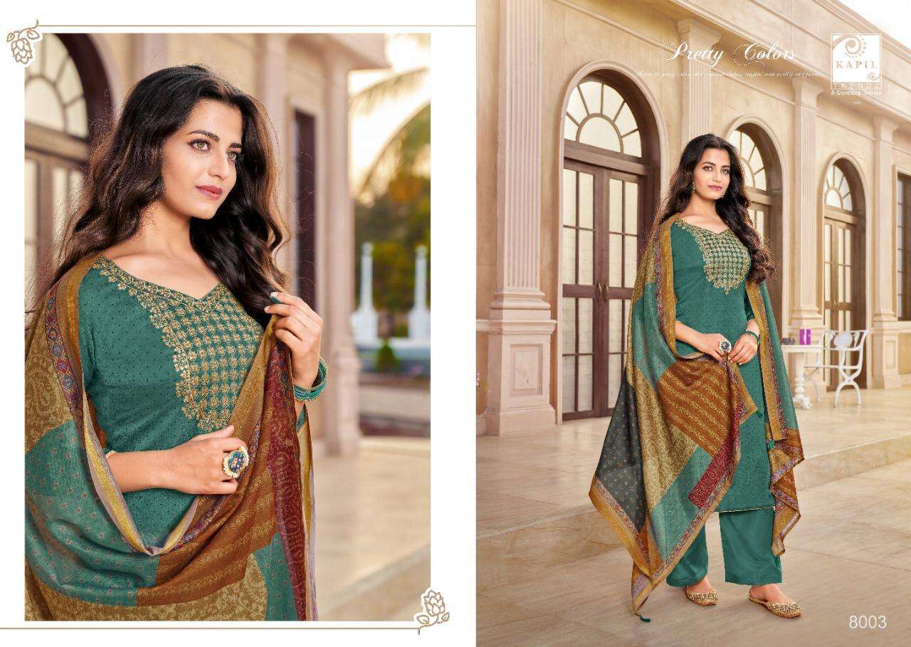 RAGINI BY KAPIL TRENDS 8001 TO 8007 SERIES BEAUTIFUL SUITS COLORFUL STYLISH FANCY CASUAL WEAR & ETHNIC WEAR MAHISA SILK WITH WORK DRESSES AT WHOLESALE PRICE