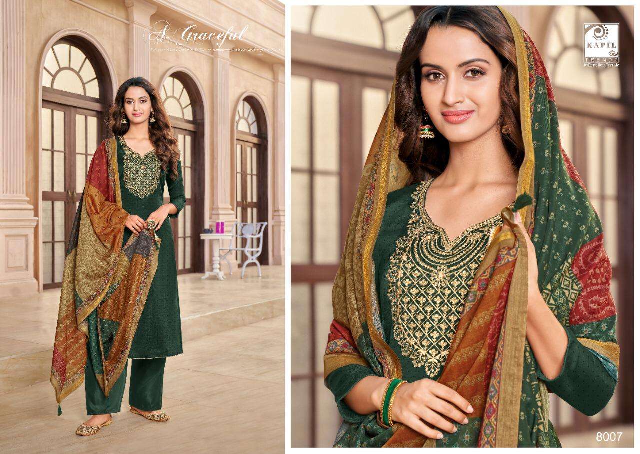 RAGINI BY KAPIL TRENDS 8001 TO 8007 SERIES BEAUTIFUL SUITS COLORFUL STYLISH FANCY CASUAL WEAR & ETHNIC WEAR MAHISA SILK WITH WORK DRESSES AT WHOLESALE PRICE