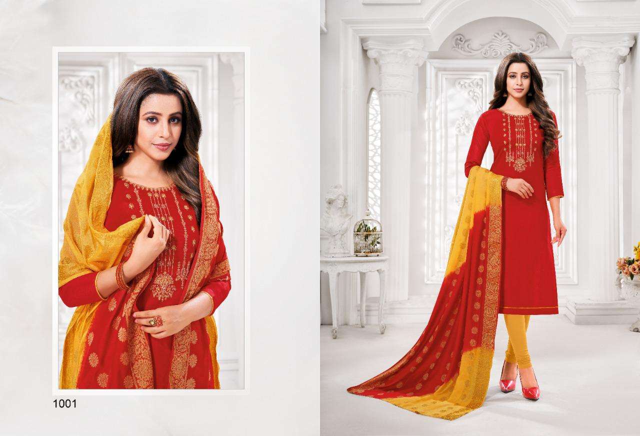 ALENA BY SHAGUN LIFESTYLE 1001 TO 1012 SERIES BEAUTIFUL SUITS COLORFUL STYLISH FANCY CASUAL WEAR & ETHNIC WEAR GLACE SATIN EMBROIDERED DRESSES AT WHOLESALE PRICE