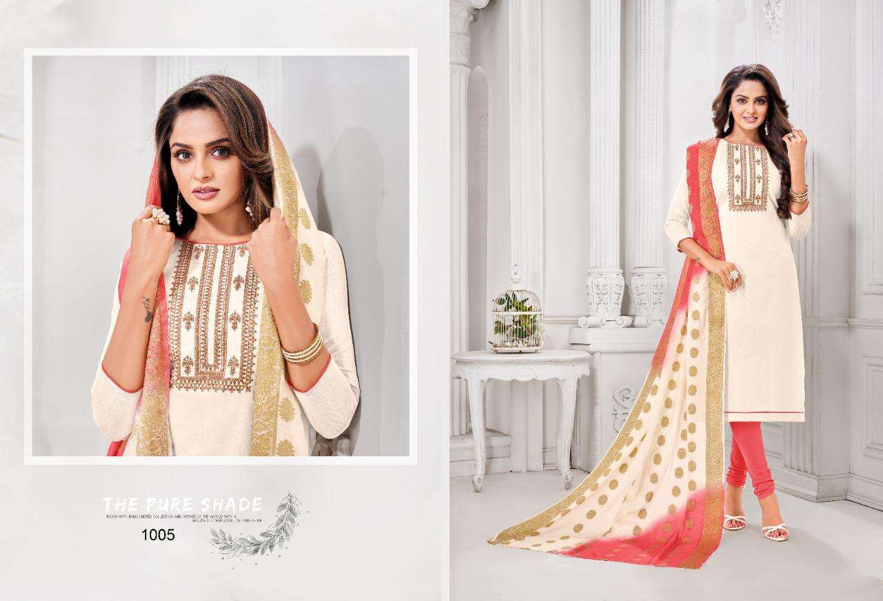 ALENA BY SHAGUN LIFESTYLE 1001 TO 1012 SERIES BEAUTIFUL SUITS COLORFUL STYLISH FANCY CASUAL WEAR & ETHNIC WEAR GLACE SATIN EMBROIDERED DRESSES AT WHOLESALE PRICE