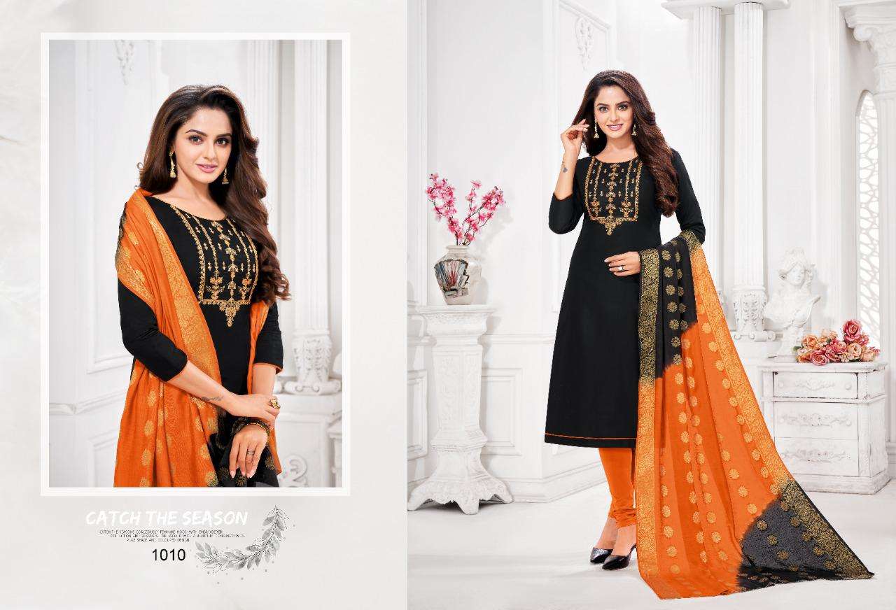 ALENA BY SHAGUN LIFESTYLE 1001 TO 1012 SERIES BEAUTIFUL SUITS COLORFUL STYLISH FANCY CASUAL WEAR & ETHNIC WEAR GLACE SATIN EMBROIDERED DRESSES AT WHOLESALE PRICE