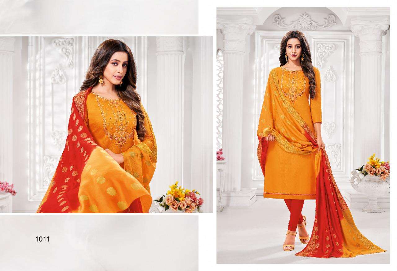 ALENA BY SHAGUN LIFESTYLE 1001 TO 1012 SERIES BEAUTIFUL SUITS COLORFUL STYLISH FANCY CASUAL WEAR & ETHNIC WEAR GLACE SATIN EMBROIDERED DRESSES AT WHOLESALE PRICE