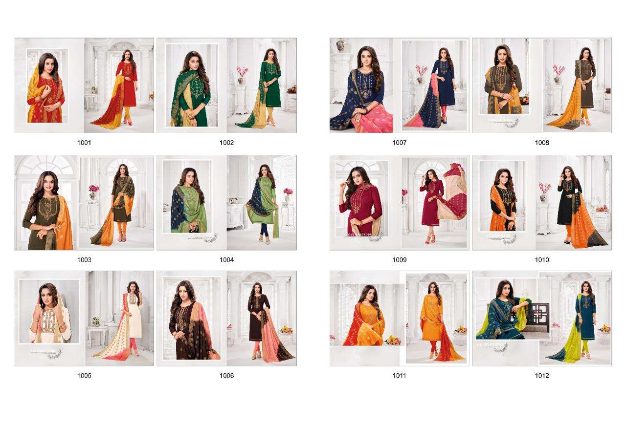 ALENA BY SHAGUN LIFESTYLE 1001 TO 1012 SERIES BEAUTIFUL SUITS COLORFUL STYLISH FANCY CASUAL WEAR & ETHNIC WEAR GLACE SATIN EMBROIDERED DRESSES AT WHOLESALE PRICE