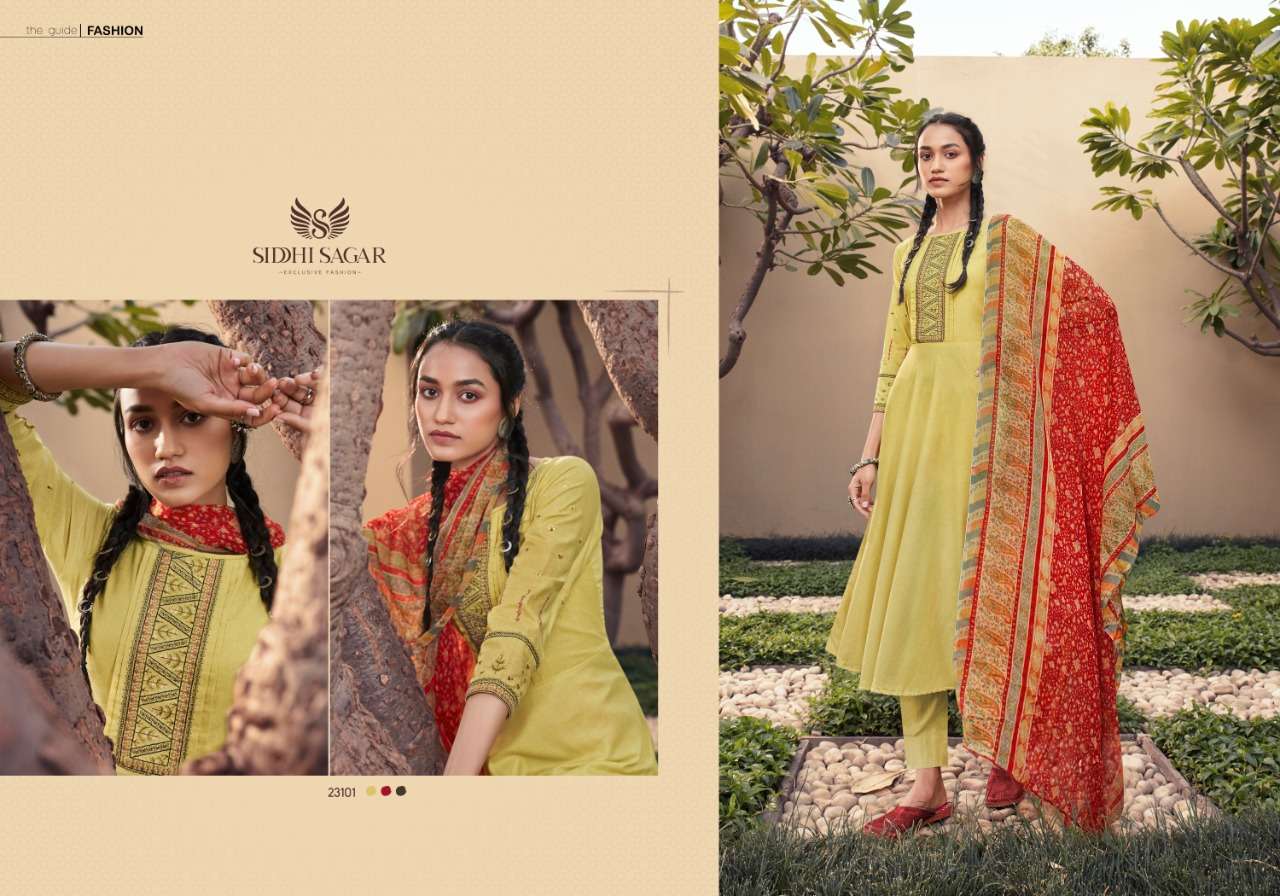 RAMYA BY SIDDHI SAGAR 23101 TO 23108 SERIES BEAUTIFUL SUITS COLORFUL STYLISH FANCY CASUAL WEAR & ETHNIC WEAR PURE CAMBRIC PRINT EMBROIDERED DRESSES AT WHOLESALE PRICE