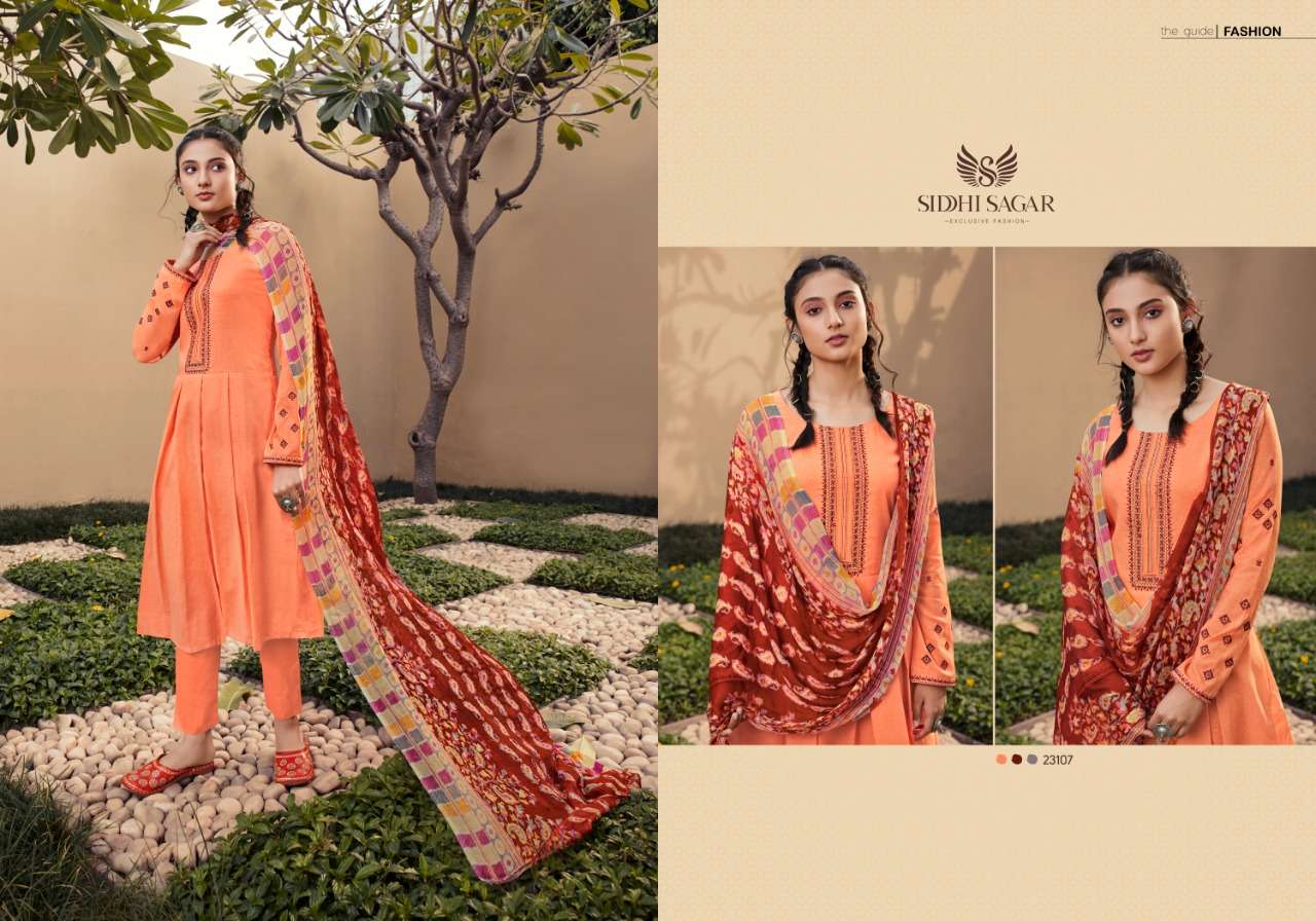 RAMYA BY SIDDHI SAGAR 23101 TO 23108 SERIES BEAUTIFUL SUITS COLORFUL STYLISH FANCY CASUAL WEAR & ETHNIC WEAR PURE CAMBRIC PRINT EMBROIDERED DRESSES AT WHOLESALE PRICE