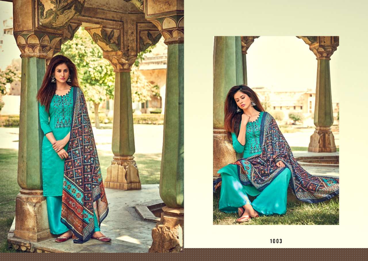 ABIRAH BY VIONA SUITS 1001 TO 1008 SERIES BEAUTIFUL SUITS COLORFUL STYLISH FANCY CASUAL WEAR & ETHNIC WEAR PURE JAM COTTON SATIN PRINT EMBROIDERED DRESSES AT WHOLESALE PRICE