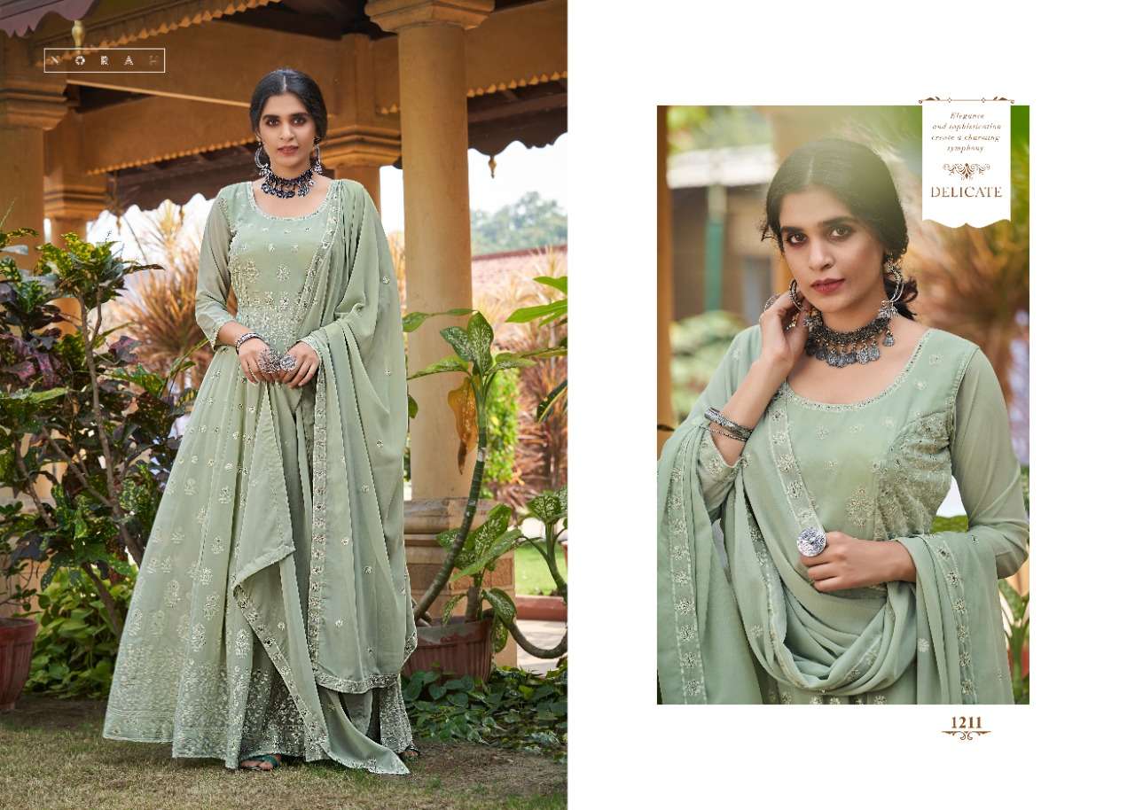 NAVYATA NX BY NORAH 1211 TO 1213 SERIES BEAUTIFUL STYLISH SHARARA SUITS FANCY COLORFUL CASUAL WEAR & ETHNIC WEAR & READY TO WEAR GEORGETTE EMBROIDERED DRESSES AT WHOLESALE PRICE