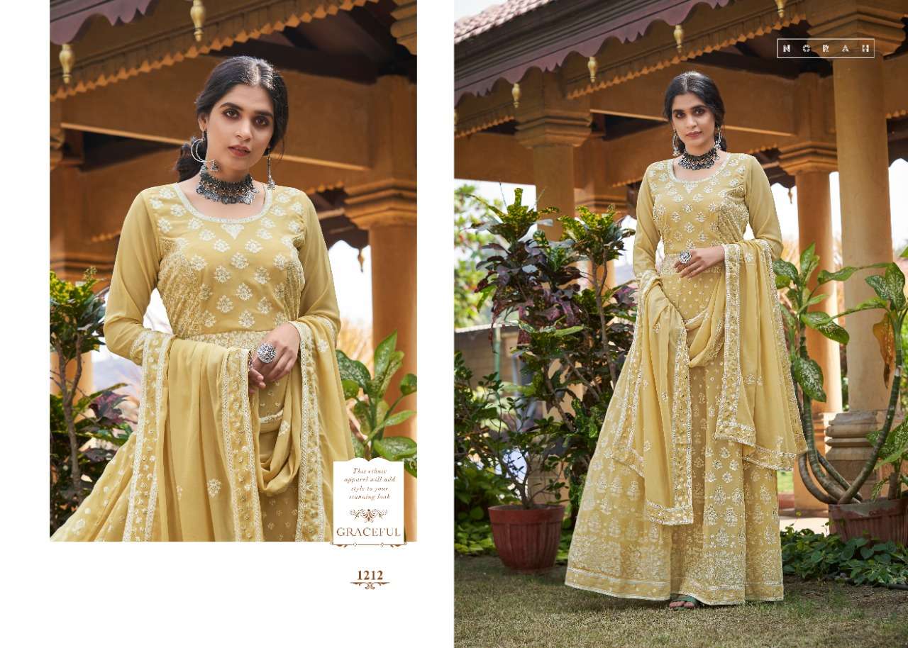 NAVYATA NX BY NORAH 1211 TO 1213 SERIES BEAUTIFUL STYLISH SHARARA SUITS FANCY COLORFUL CASUAL WEAR & ETHNIC WEAR & READY TO WEAR GEORGETTE EMBROIDERED DRESSES AT WHOLESALE PRICE