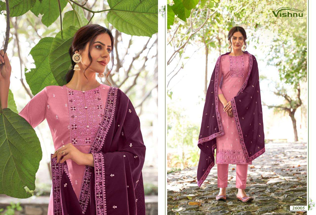VAMIKA BY VISHNU 26001 TO 26008 SERIES BEAUTIFUL SUITS COLORFUL STYLISH FANCY CASUAL WEAR & ETHNIC WEAR LNEN SLUB TWO TONE DRESSES AT WHOLESALE PRICE
