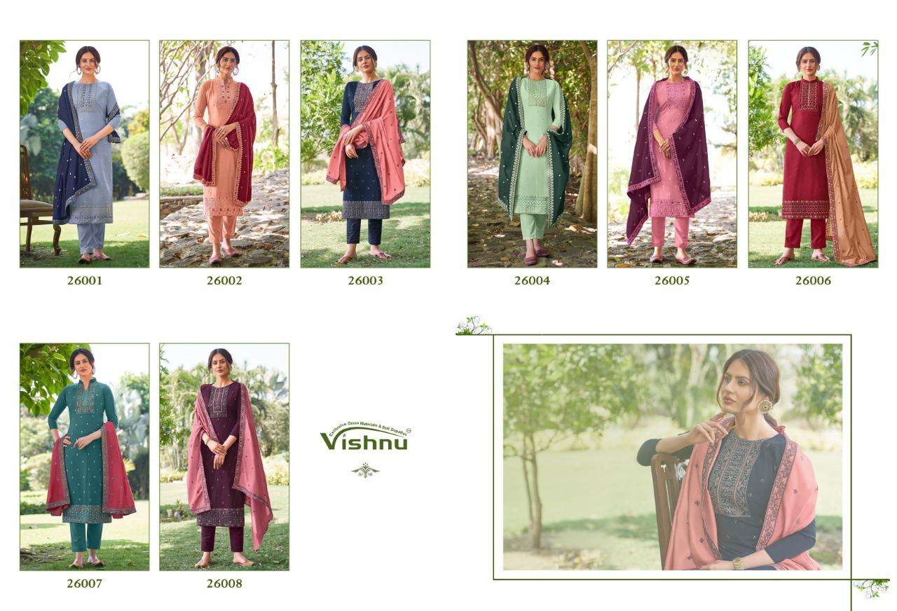 VAMIKA BY VISHNU 26001 TO 26008 SERIES BEAUTIFUL SUITS COLORFUL STYLISH FANCY CASUAL WEAR & ETHNIC WEAR LNEN SLUB TWO TONE DRESSES AT WHOLESALE PRICE