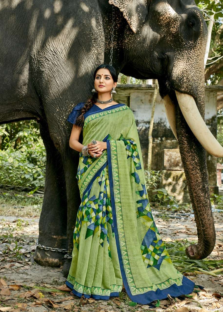 COCKTAIL BY TRIVENI 11591 TO 11598 SERIES INDIAN TRADITIONAL WEAR COLLECTION BEAUTIFUL STYLISH FANCY COLORFUL PARTY WEAR & OCCASIONAL WEAR LINEN PRINT SAREES AT WHOLESALE PRICE