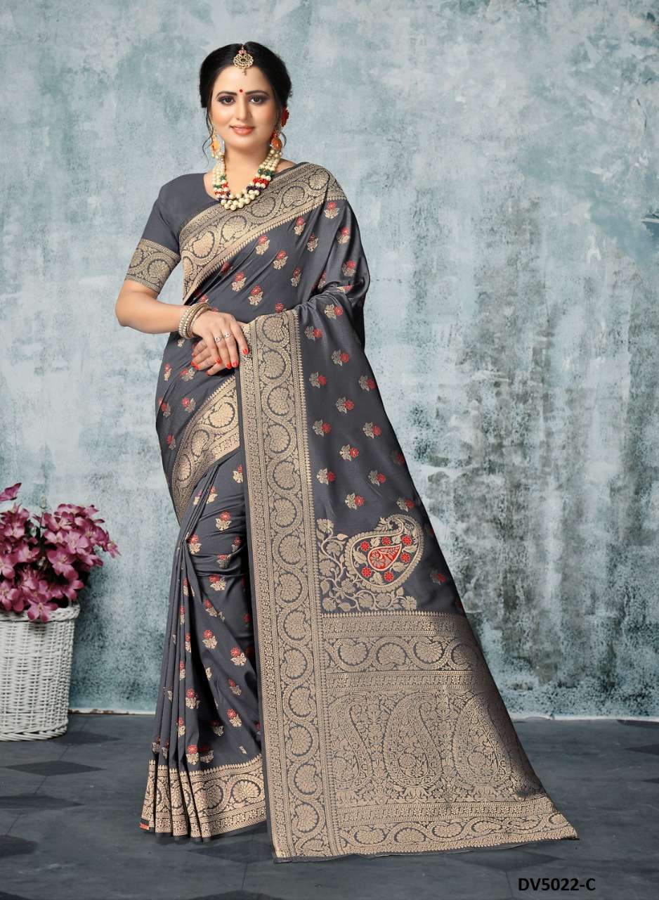 DEVIKA BY INDIAN WOMEN INDIAN TRADITIONAL WEAR COLLECTION BEAUTIFUL STYLISH FANCY COLORFUL PARTY WEAR & OCCASIONAL WEAR DYED SILK SAREES AT WHOLESALE PRICE